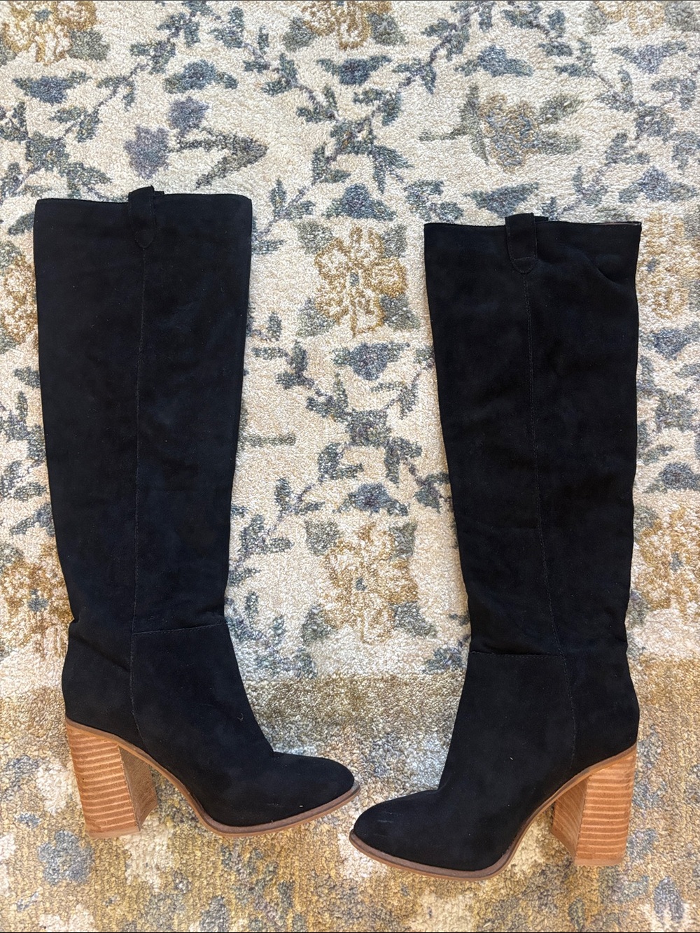 Tall Black Suede Boots